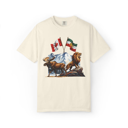 Canadian Flag x Lion and Sun Tee - Free Iran Solidarity T-Shirt