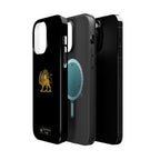 'JavidShah' Magnetic Impact-Resistant Case — Golden Lion and Sun Design