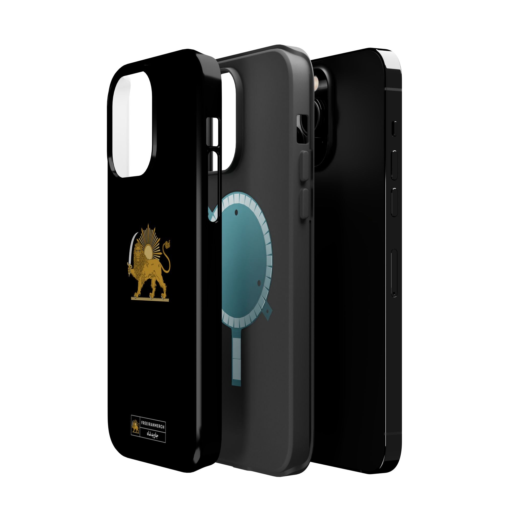 'JavidShah' Magnetic Impact-Resistant Case — Golden Lion and Sun Design