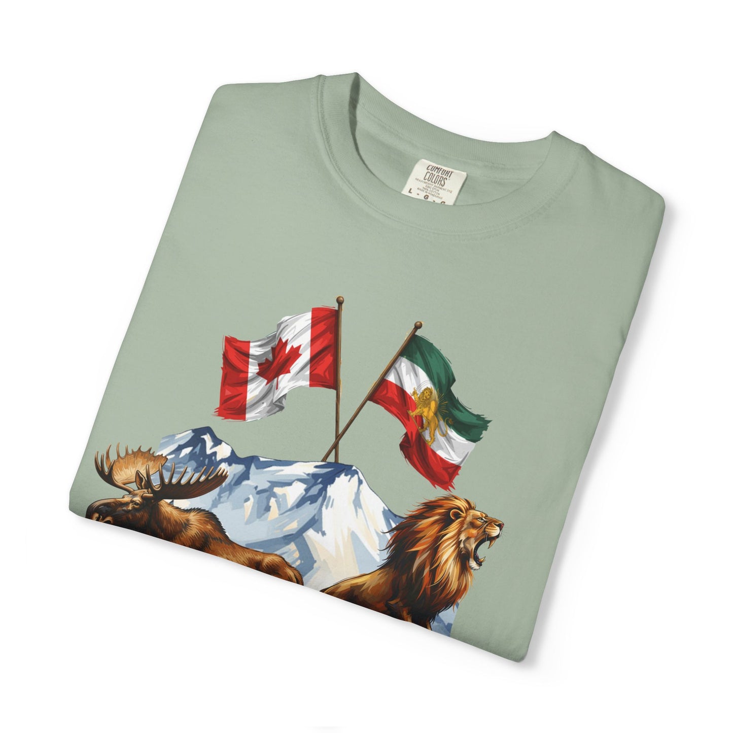 Canadian Flag x Lion and Sun Tee - Free Iran Solidarity T-Shirt