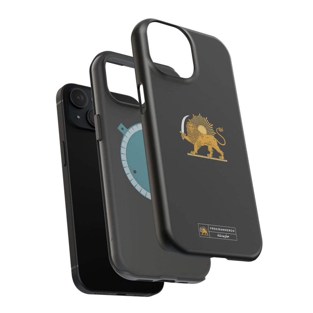 'JavidShah' Magnetic Impact-Resistant Case — Golden Lion and Sun Design