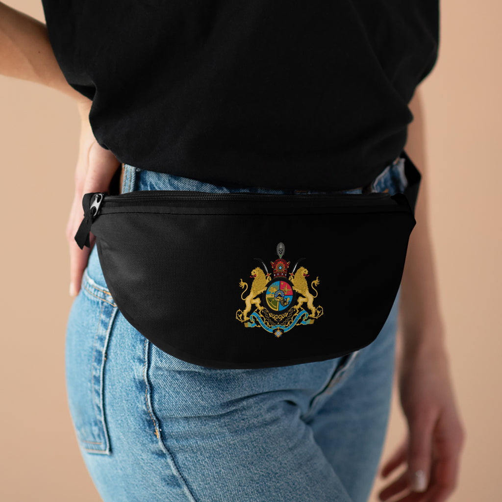 Pahlavi Iran Coat of Arms Fanny Pack — Imperial Mountain and Sun Design