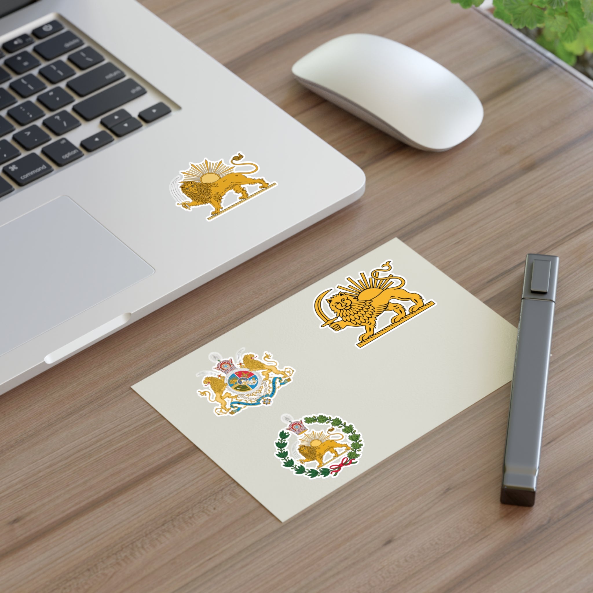 Iran Monarchy Lion & Sun Set Sticker Sheet – Vintage Iranian Monarchy Emblem Decals