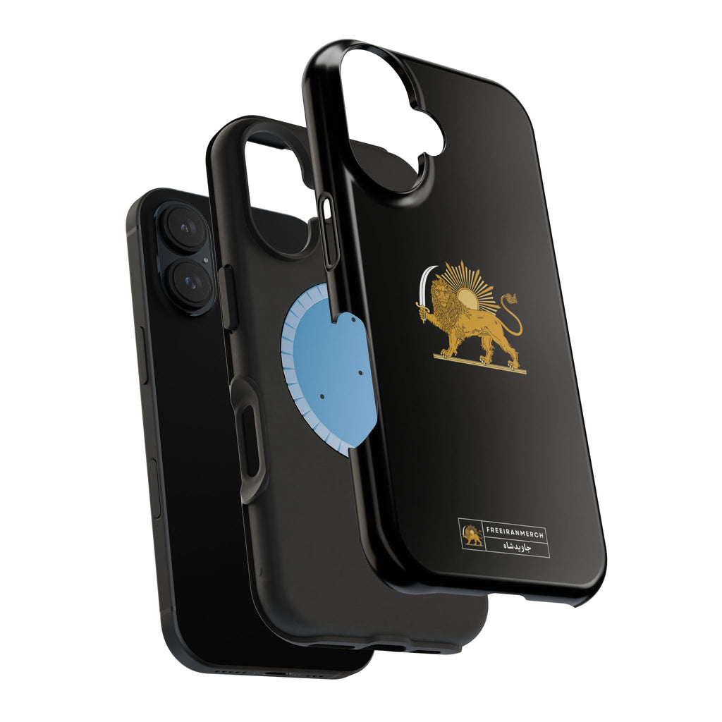 'JavidShah' Magnetic Impact-Resistant Case — Golden Lion and Sun Design