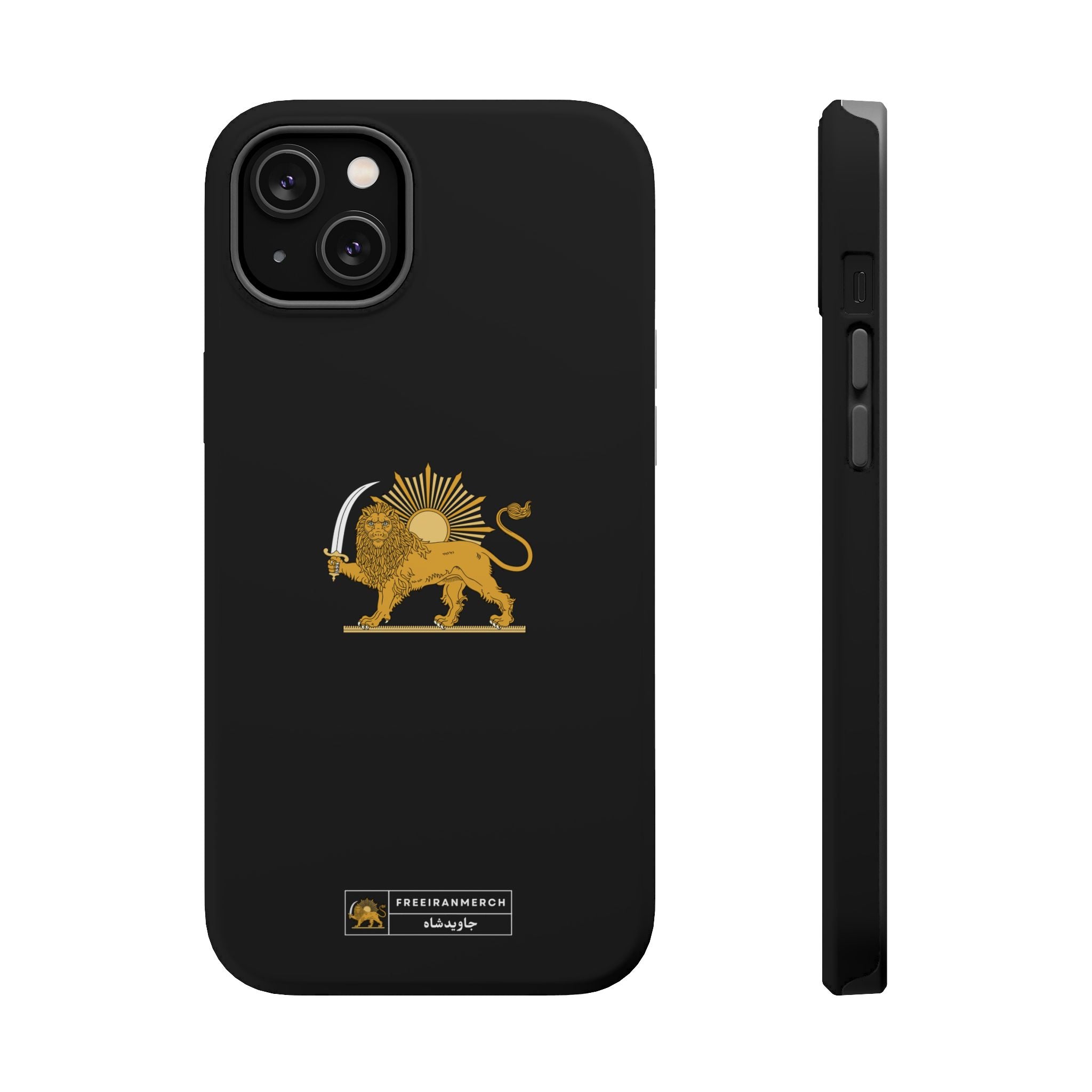 'JavidShah' Magnetic Impact-Resistant Case — Golden Lion and Sun Design