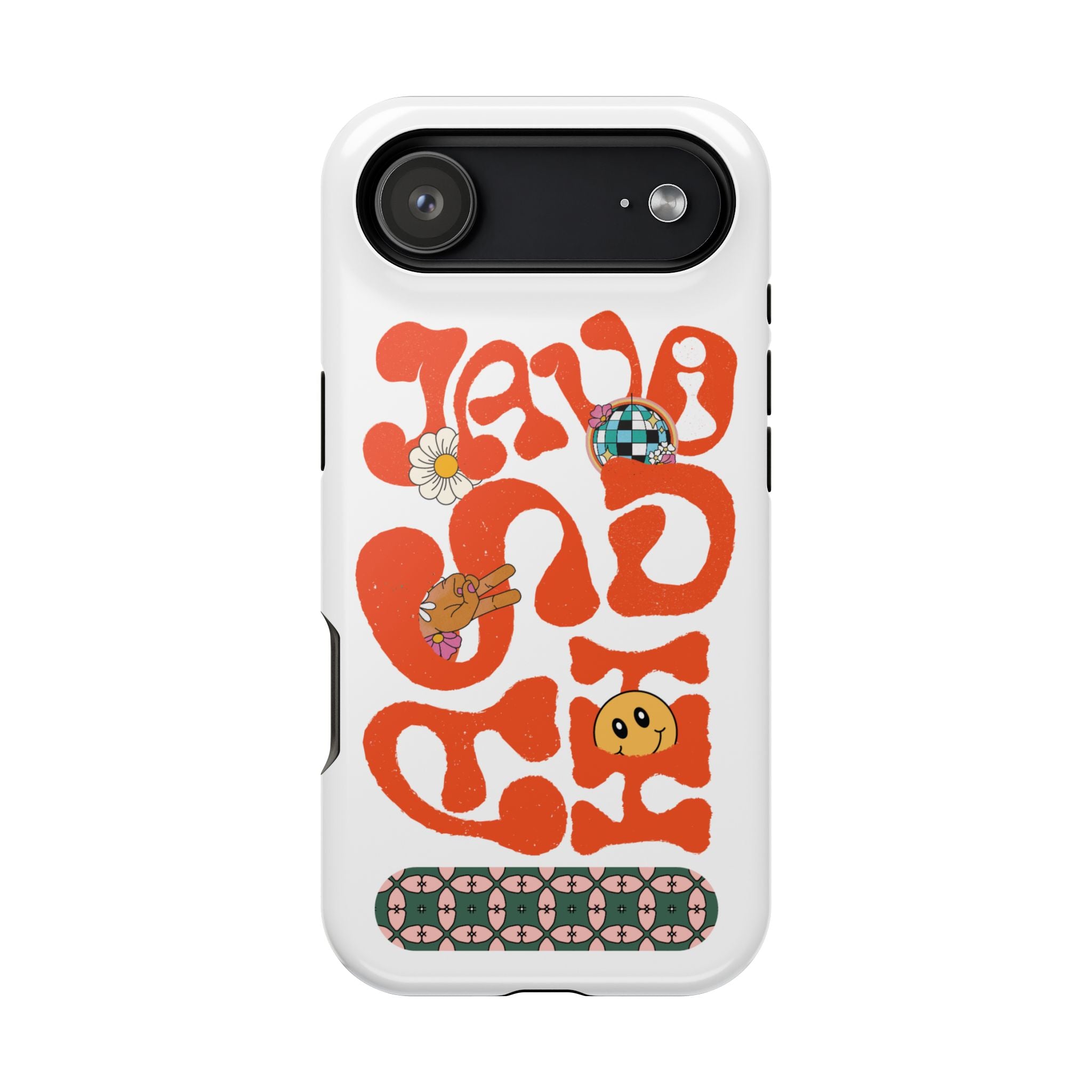 Retro 'JAVIDSHAH' Magnetic Impact Phone Case — 70s Groovy Floral & Smiley Design
