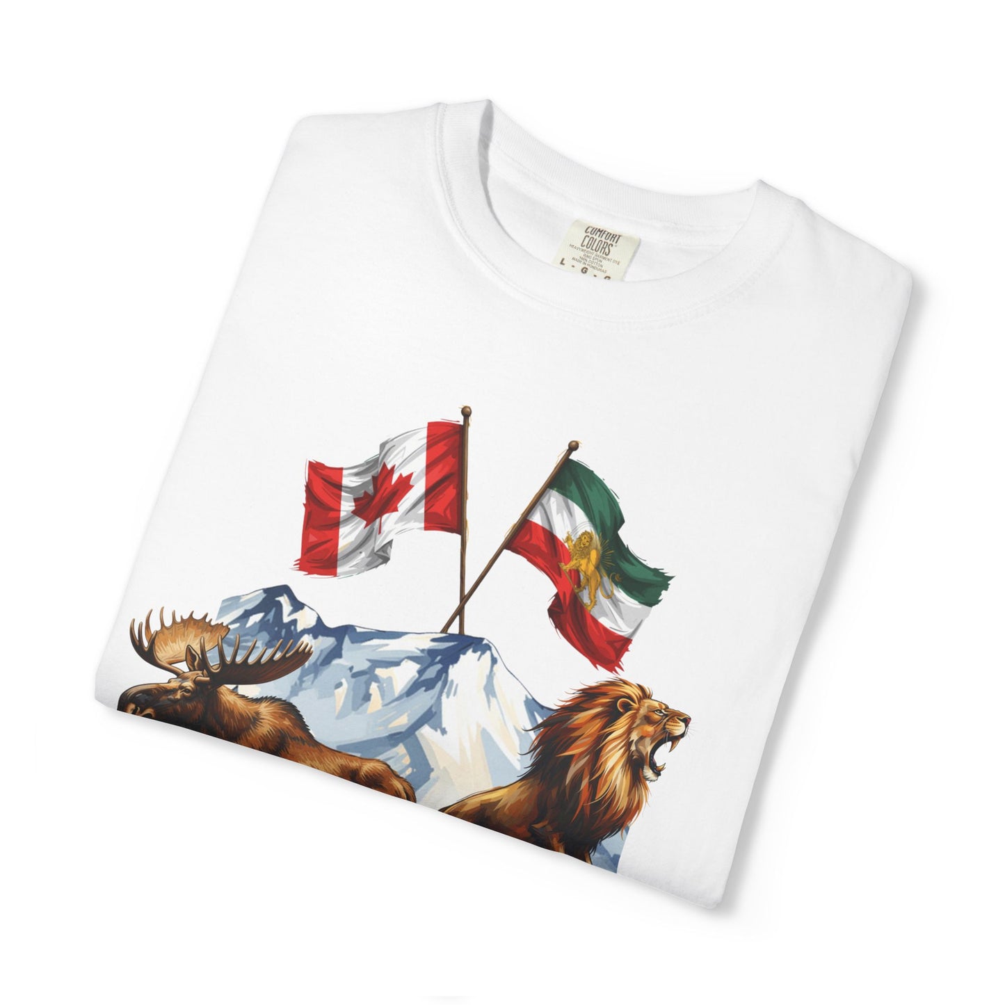 Canadian Flag x Lion and Sun Tee - Free Iran Solidarity T-Shirt