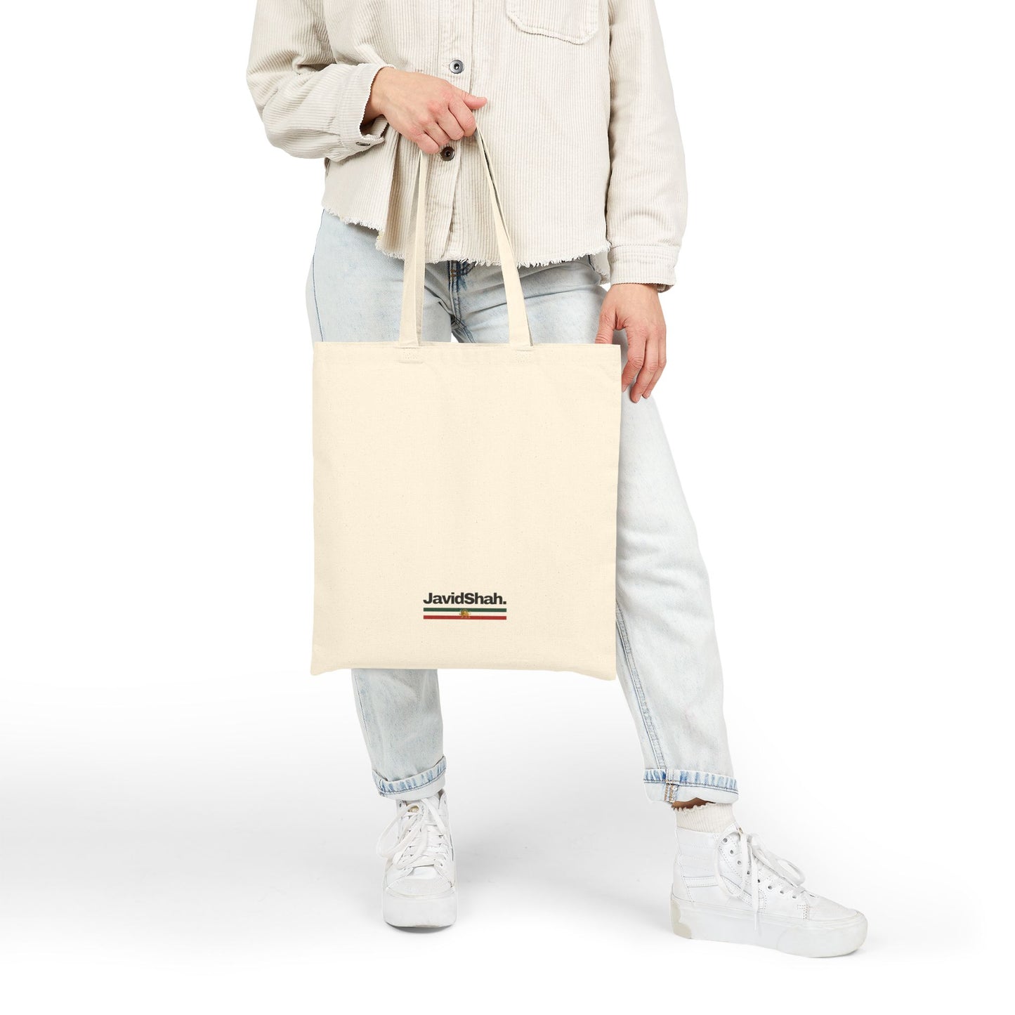 Minimal Floral Iran Monarchy Crest Canvas Tote Bag