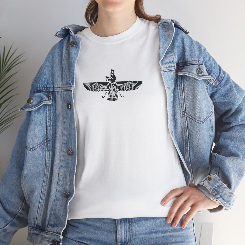 Faravahar Symbol T-Shirt - Persian Zoroastrian Winged Guardian Tee