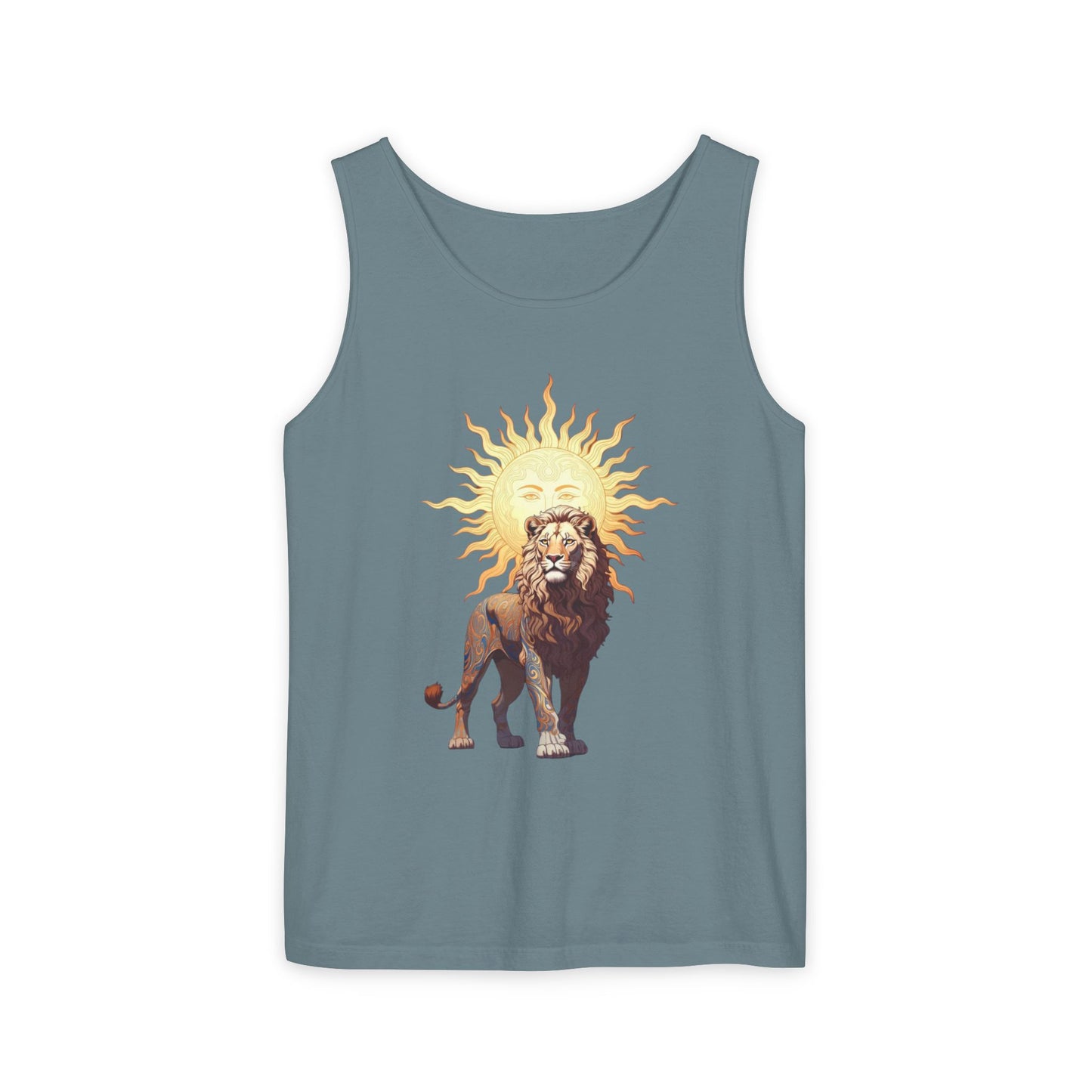 Lion & Sun Tank Top - Vintage Persian Sunface Graphic Tank