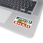 'JavidShah' Sticker — Retro Lion & Sun Decal (Laptop, Water Bottle)