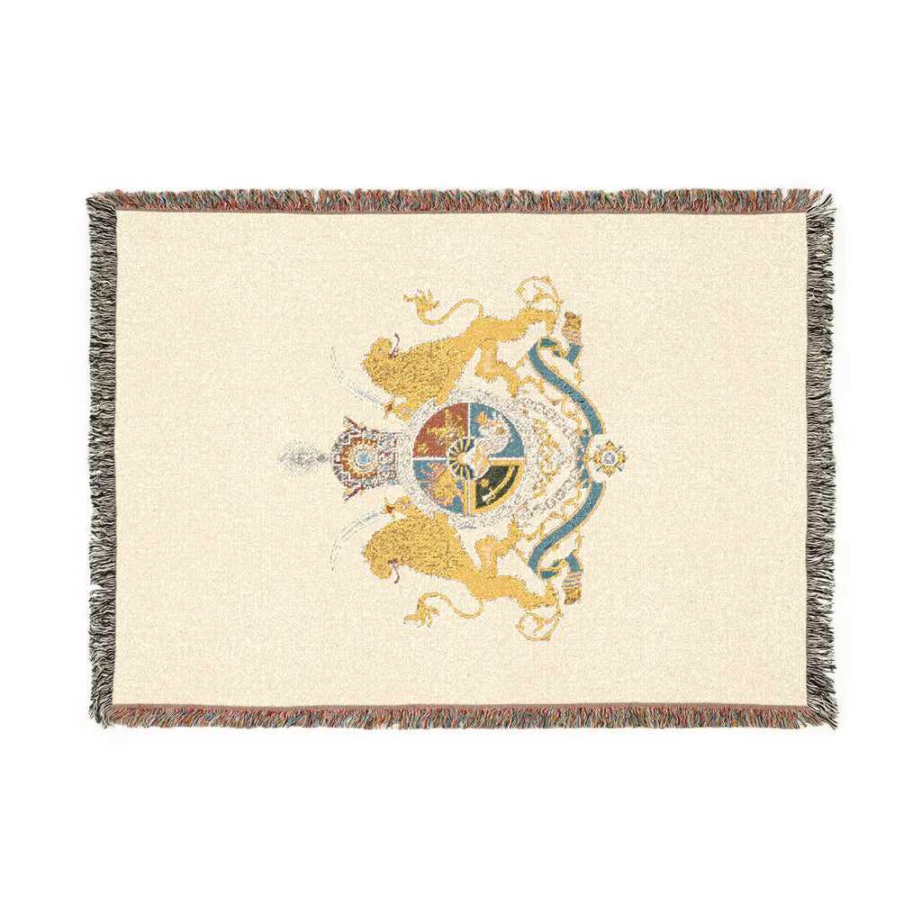 Iran Monarchy Crest Woven Blanket