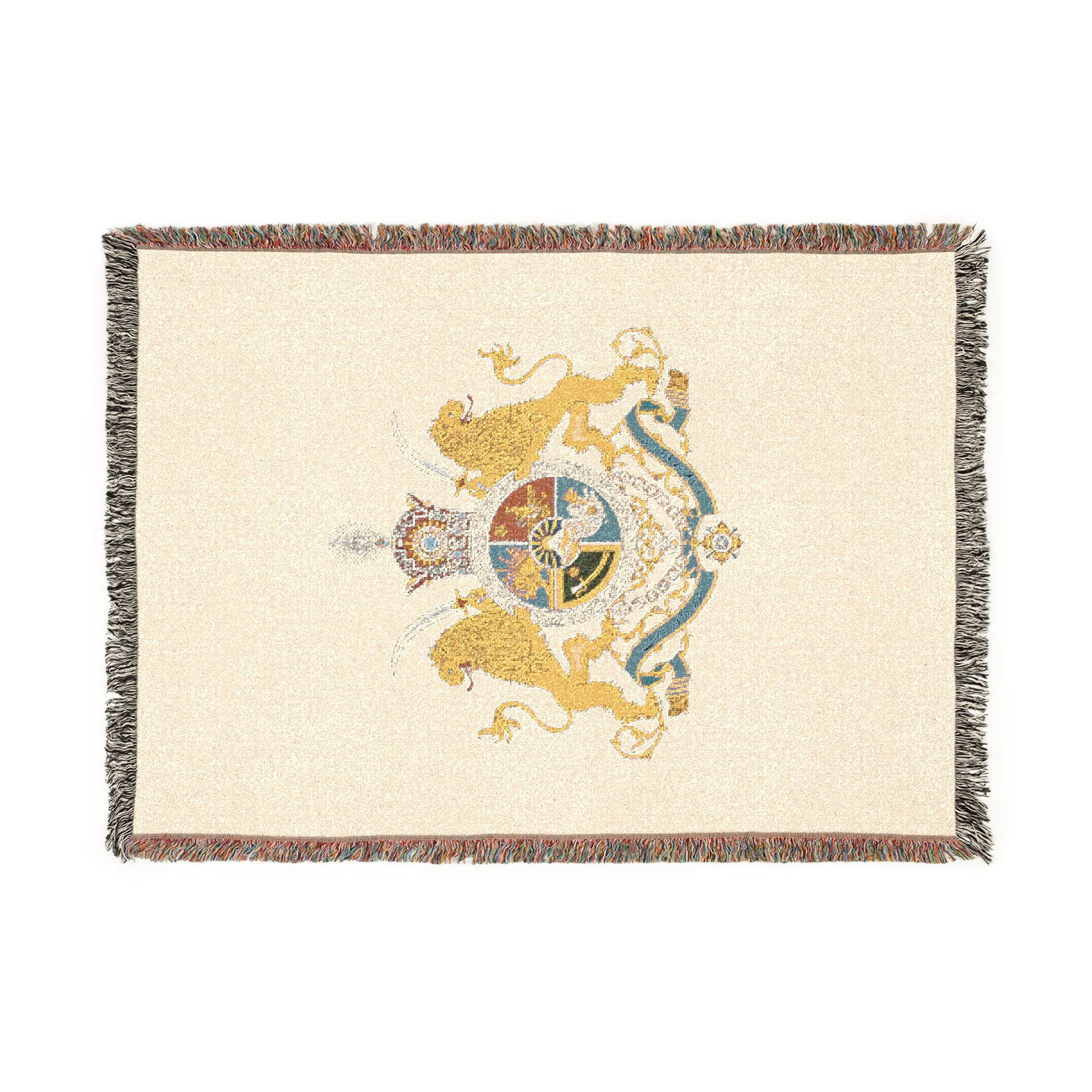 Iran Monarchy Crest Woven Blanket