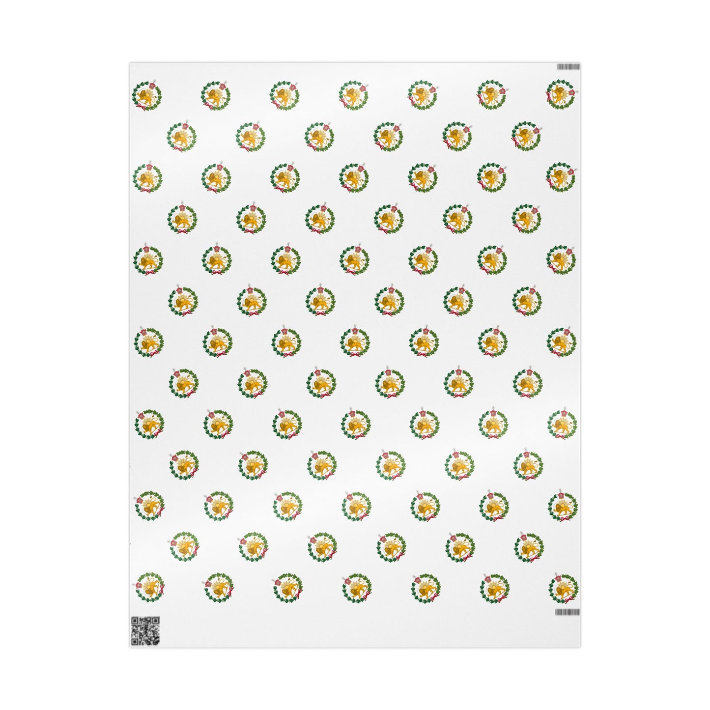 Iran Monarchy Lion & Sun Crest Pattern Wrapping Paper