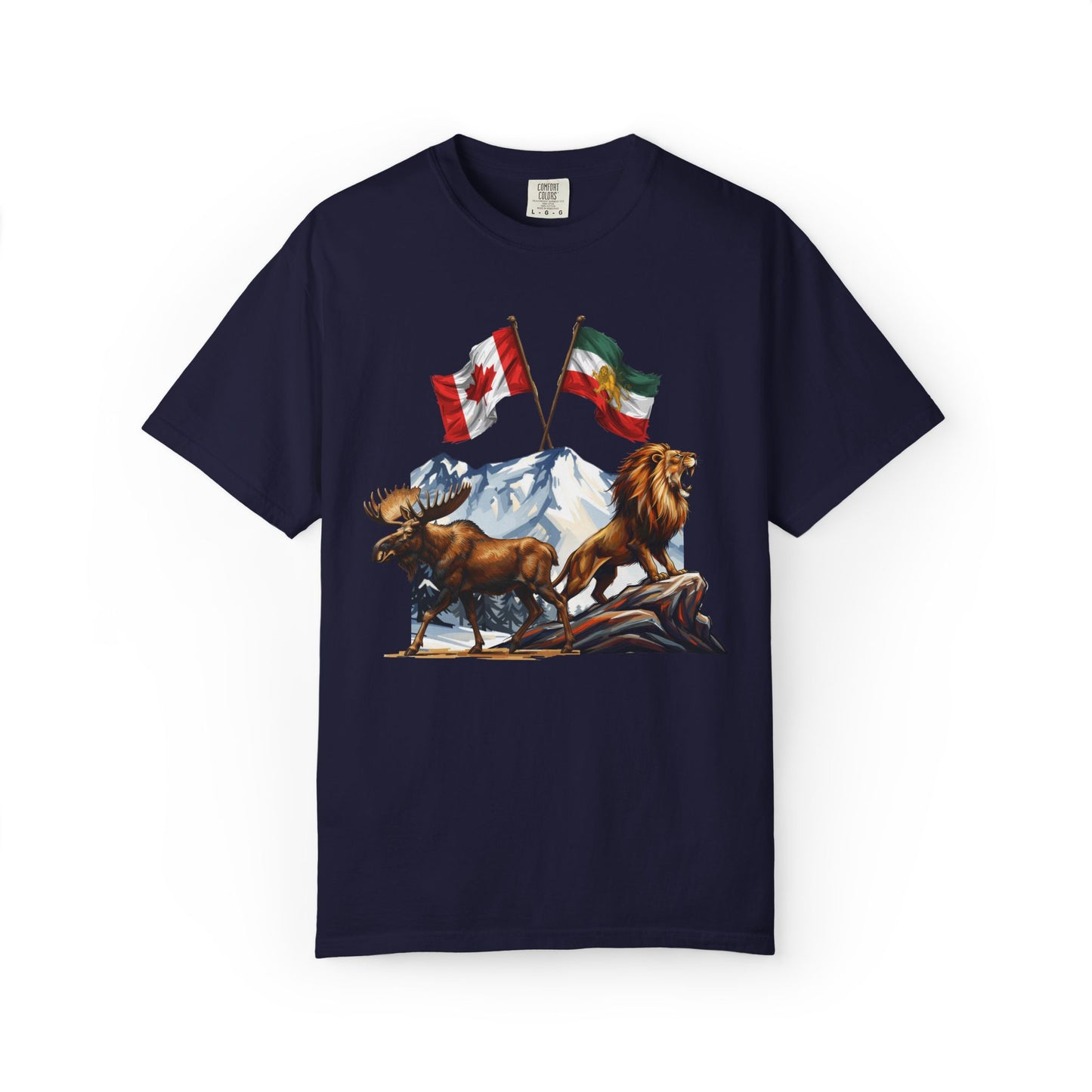 Canadian Flag x Lion and Sun Tee - Free Iran Solidarity T-Shirt