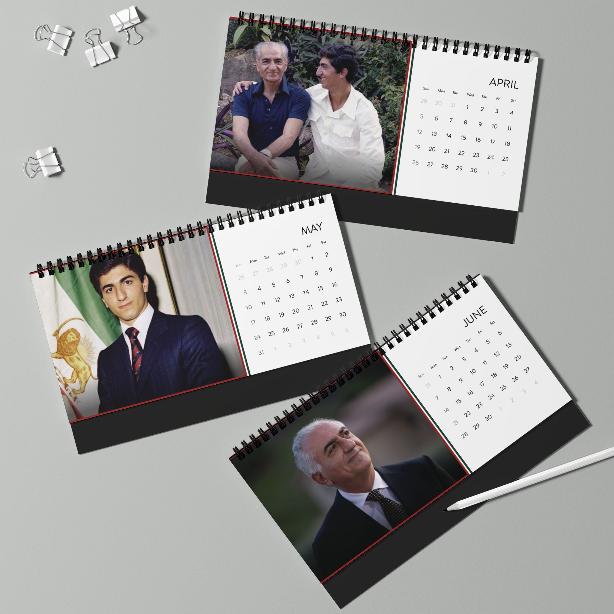 2026 ‘MIGA with Pahlavi’ Desktop Calendar (Grid)
