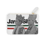 'JavidShah' Mini Clutch Bag — Vintage Iran Monarchy Portraits with Heart Lion & Sun Pattern Wallet