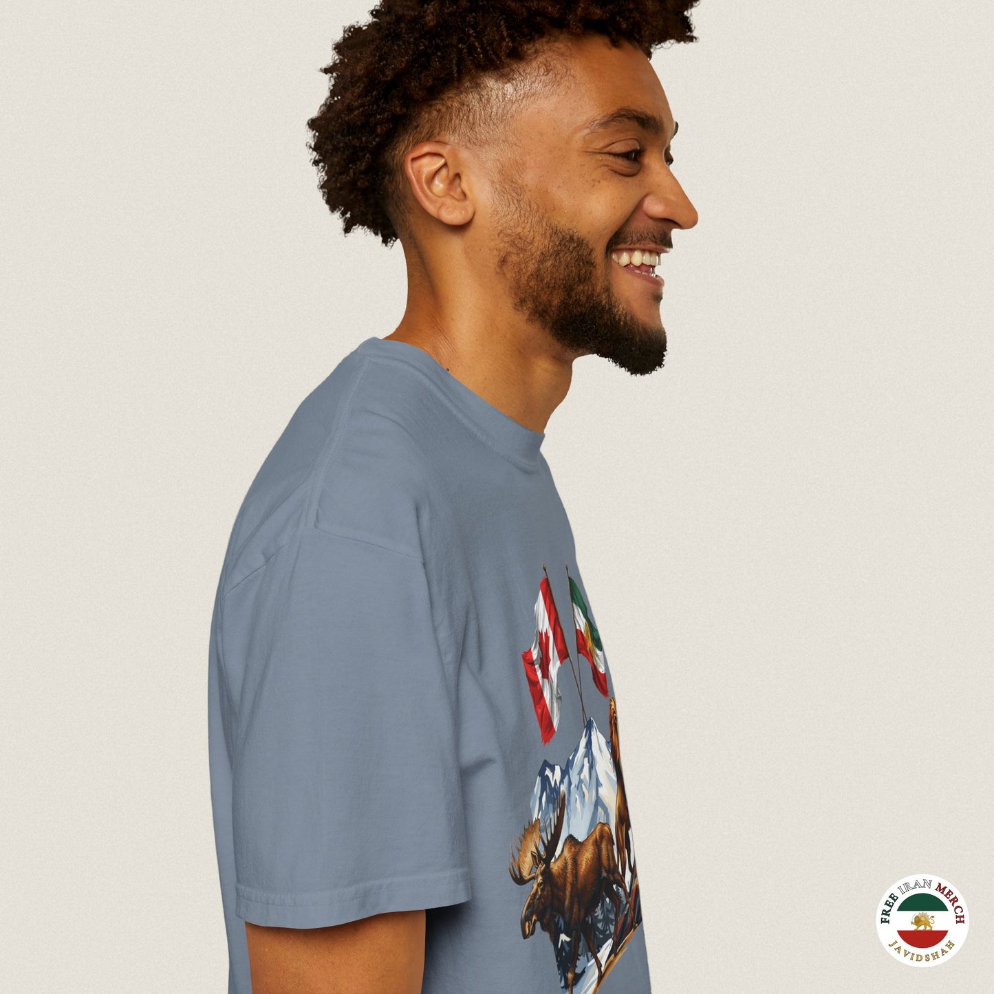 Canadian Flag x Lion and Sun Tee - Free Iran Solidarity T-Shirt