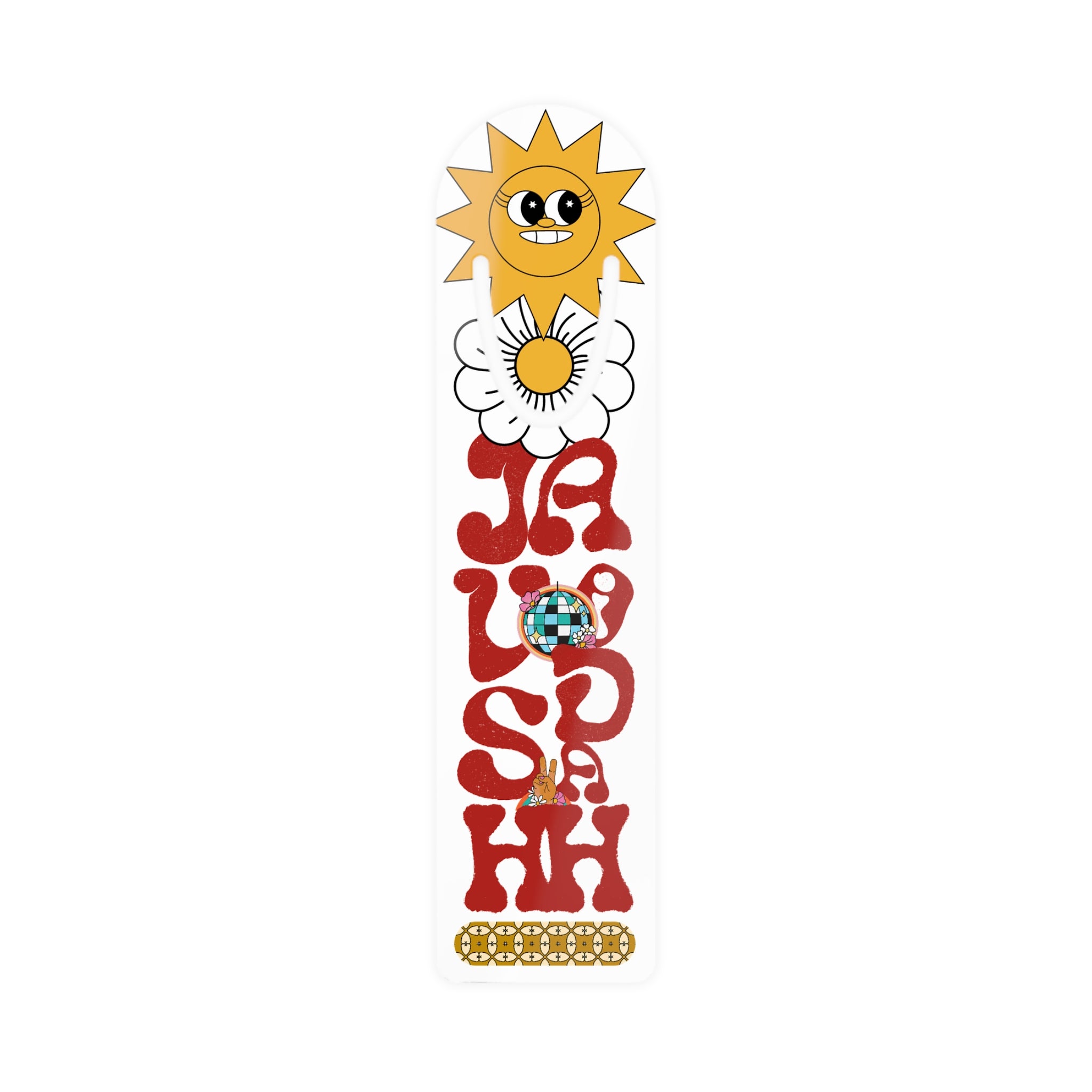 'JavidShah' Retro Design Bookmark — Groovy Sunshine Daisy Bookmark