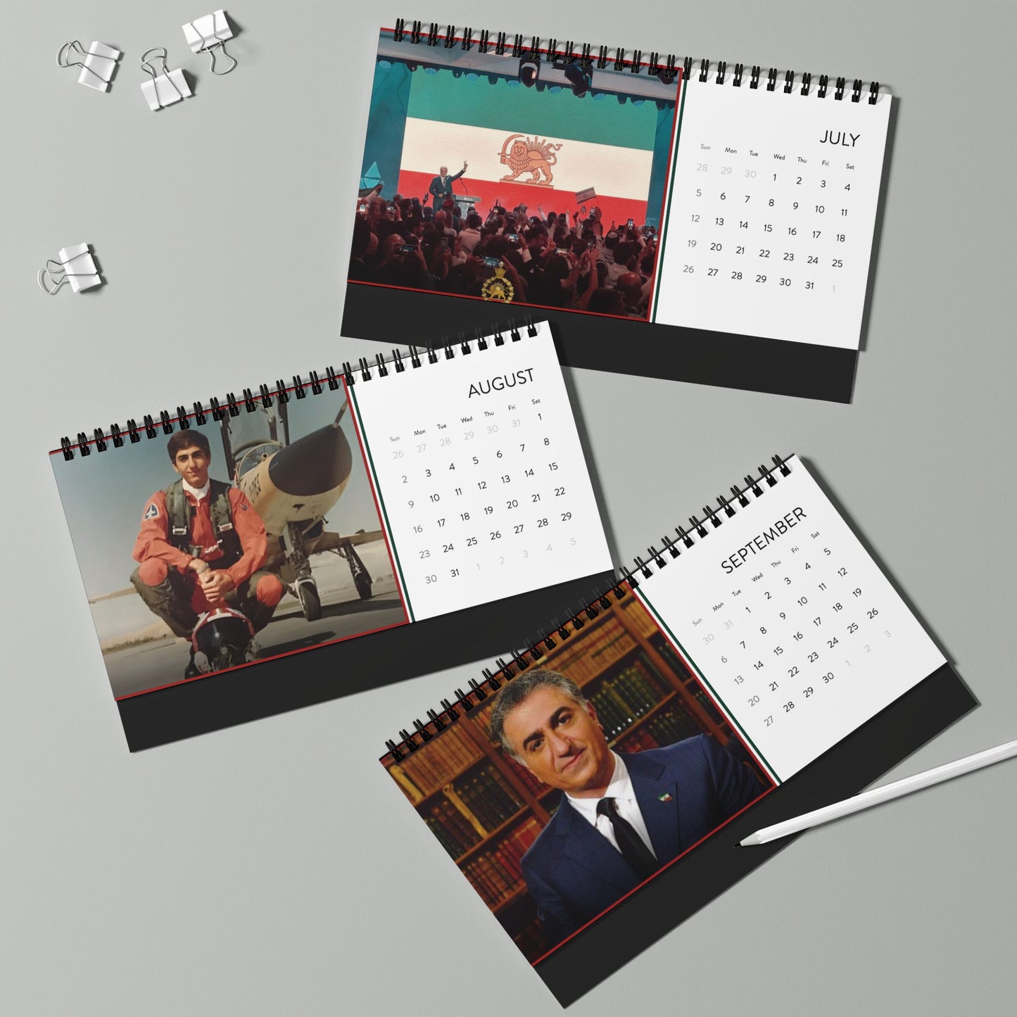 2026 ‘MIGA with Pahlavi’ Desktop Calendar (Grid)