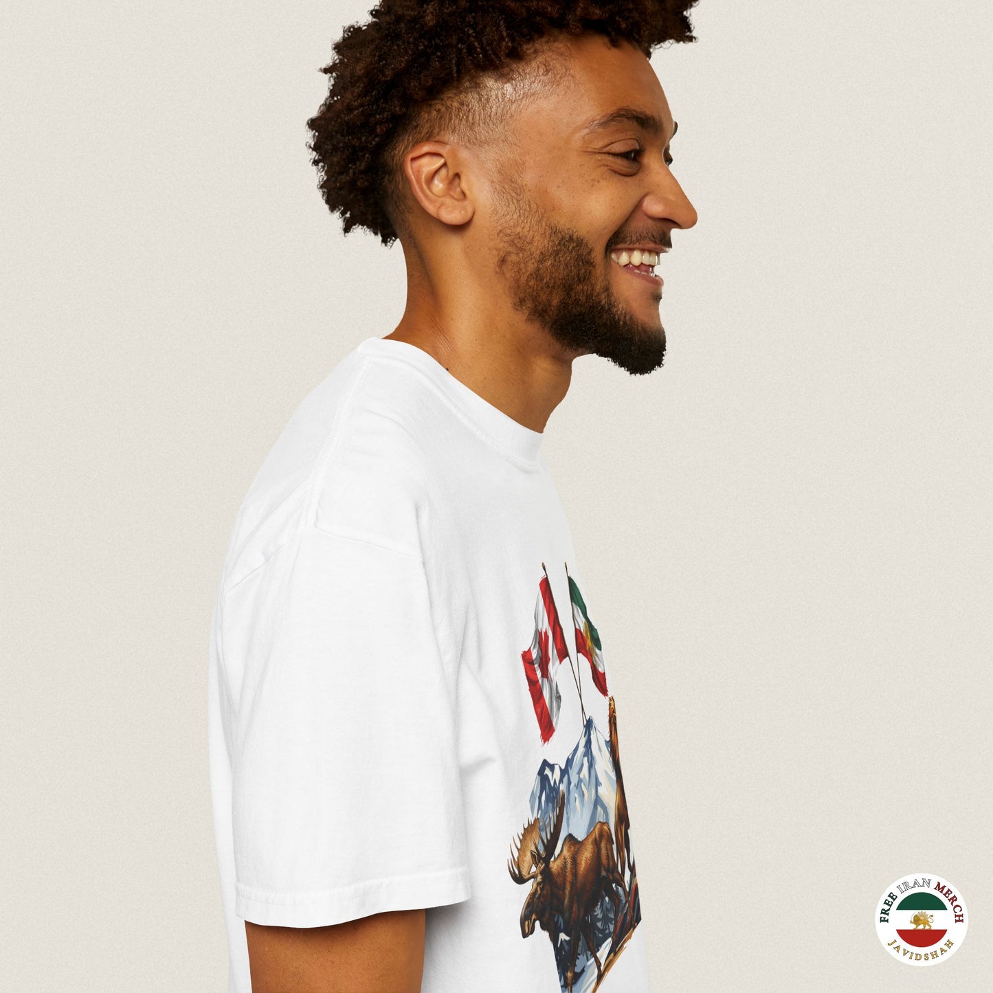 Canadian Flag x Lion and Sun Tee - Free Iran Solidarity T-Shirt