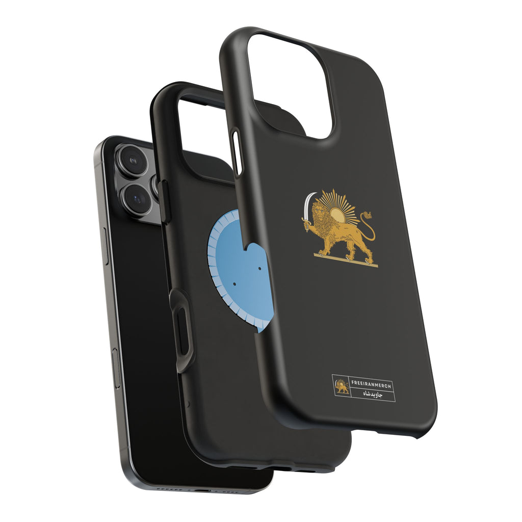 'JavidShah' Magnetic Impact-Resistant Case — Golden Lion and Sun Design