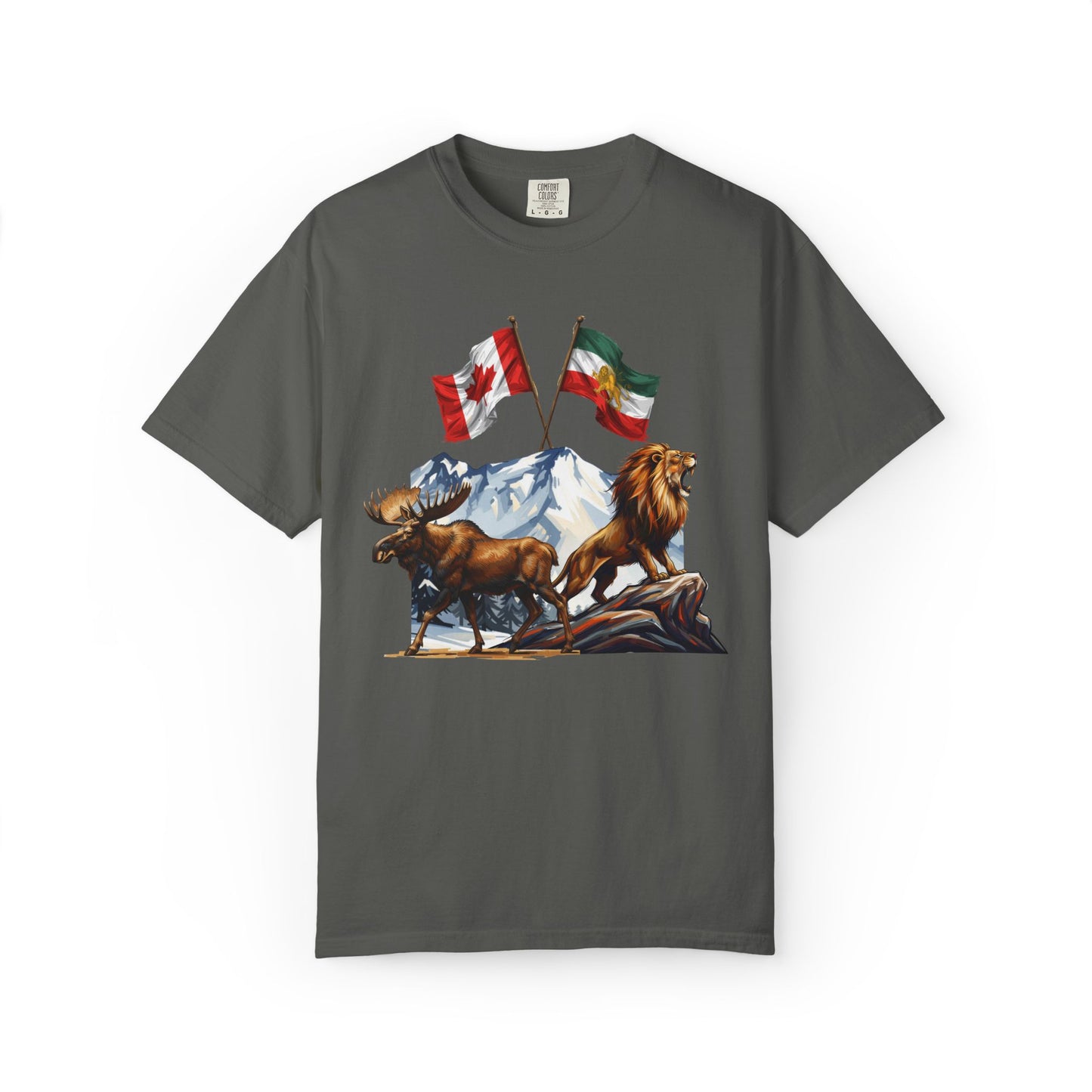Canadian Flag x Lion and Sun Tee - Free Iran Solidarity T-Shirt
