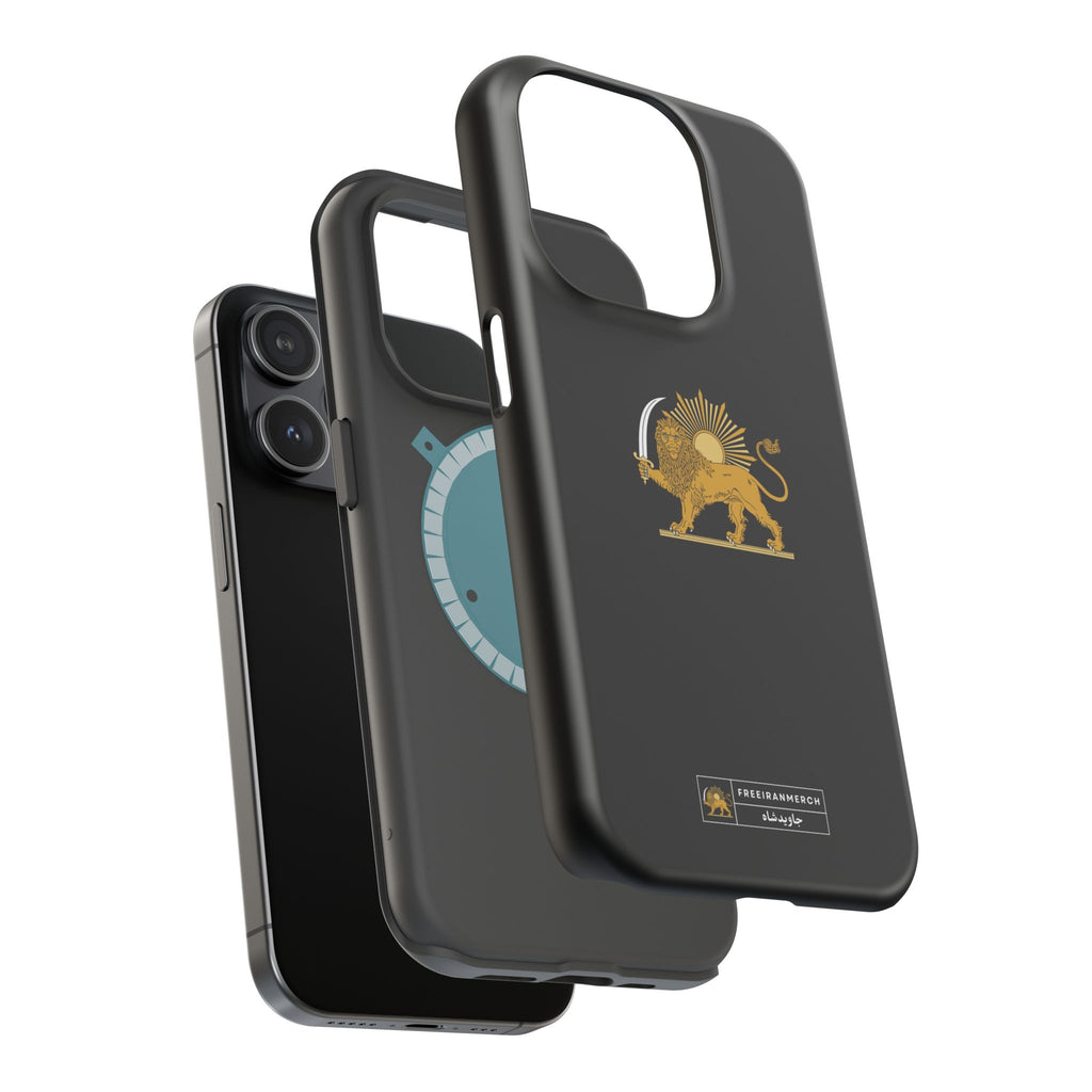 'JavidShah' Magnetic Impact-Resistant Case — Golden Lion and Sun Design