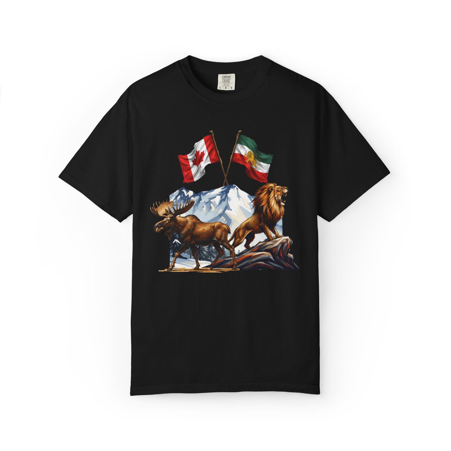 Canadian Flag x Lion and Sun Tee - Free Iran Solidarity T-Shirt
