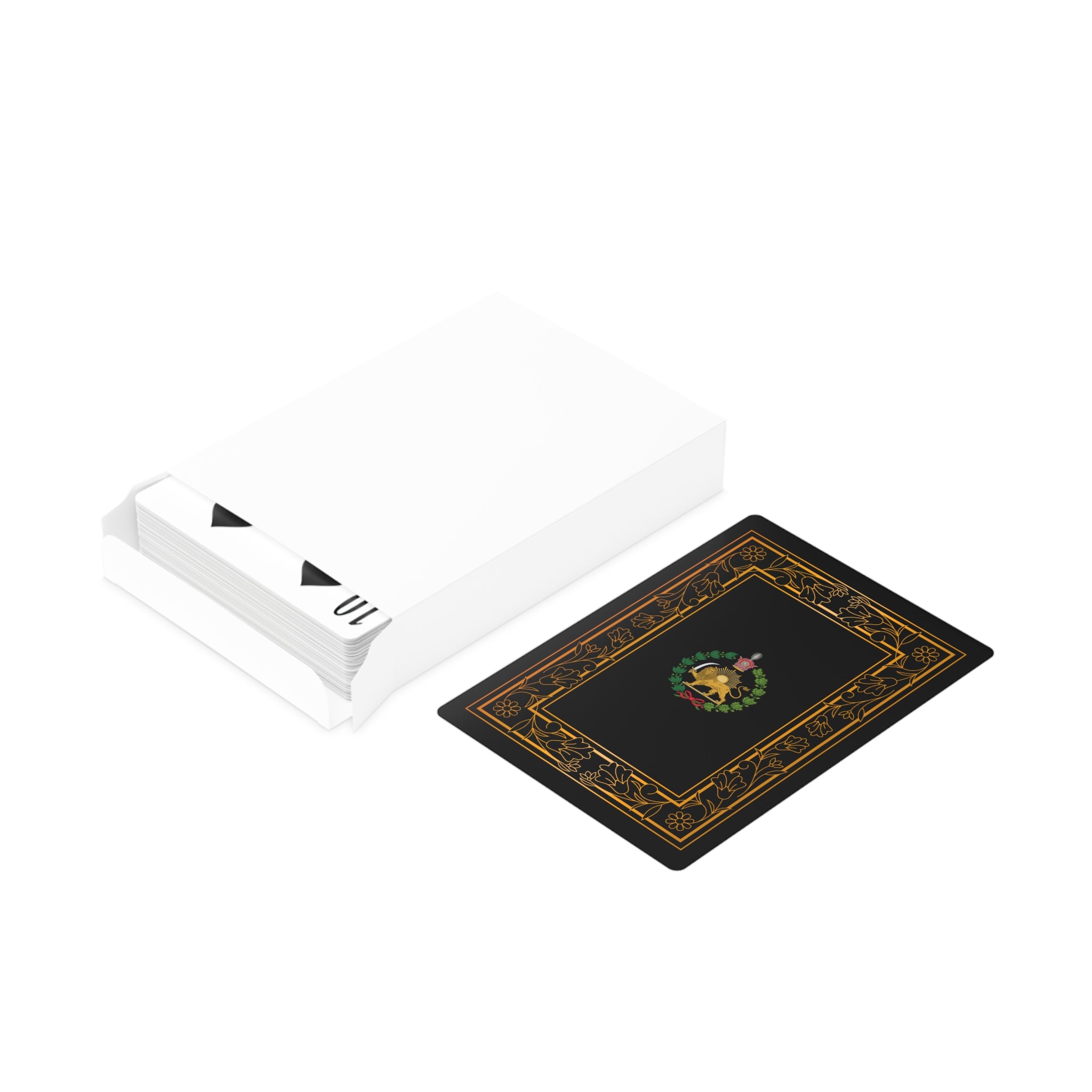 Black and Gold Iran Monarchy Royal Crest Design Poker Cards