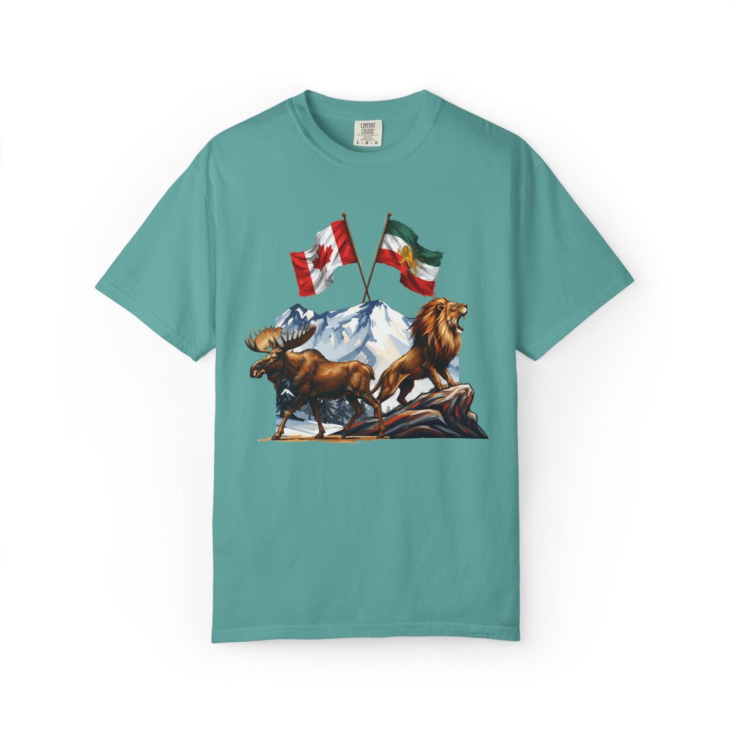 Canadian Flag x Lion and Sun Tee - Free Iran Solidarity T-Shirt