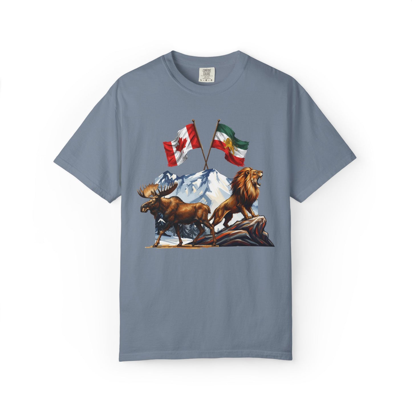 Canadian Flag x Lion and Sun Tee - Free Iran Solidarity T-Shirt