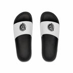 Men's Slide Sandals — Black & White Lion and Sun Sketch Crest Slides