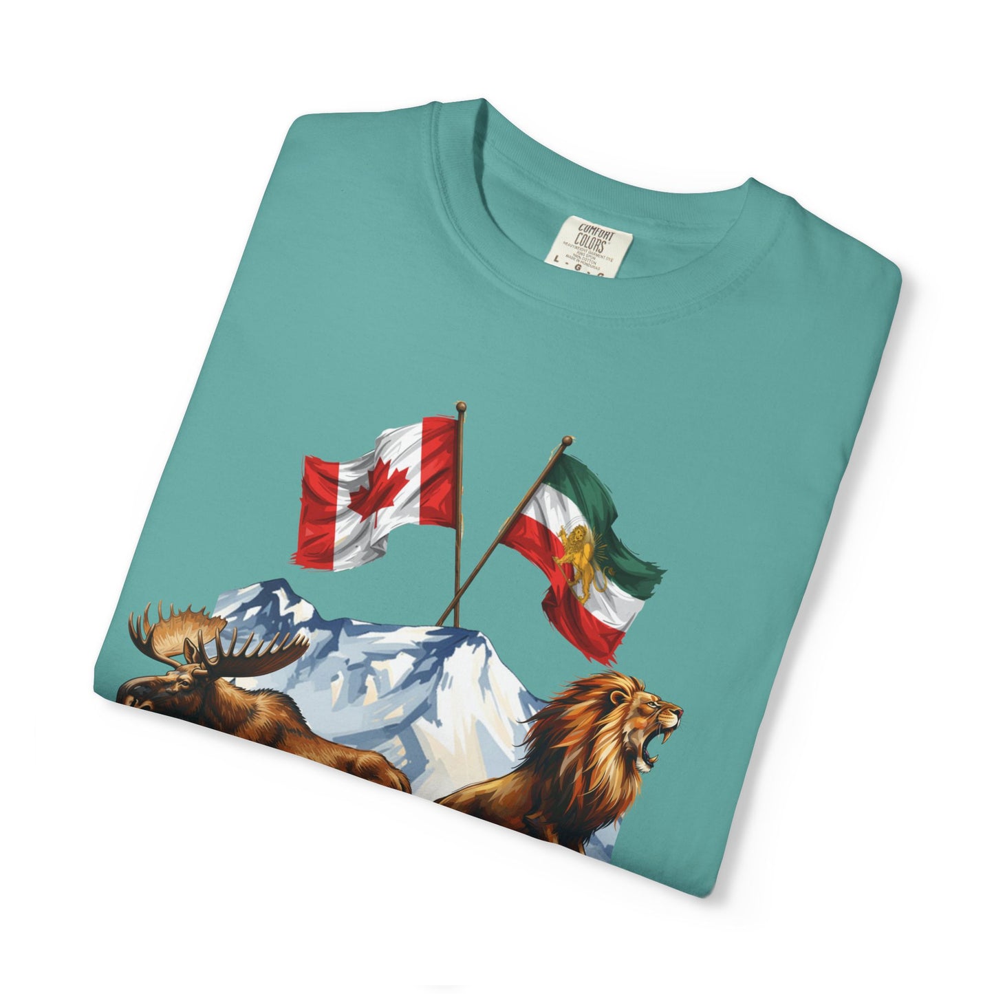 Canadian Flag x Lion and Sun Tee - Free Iran Solidarity T-Shirt