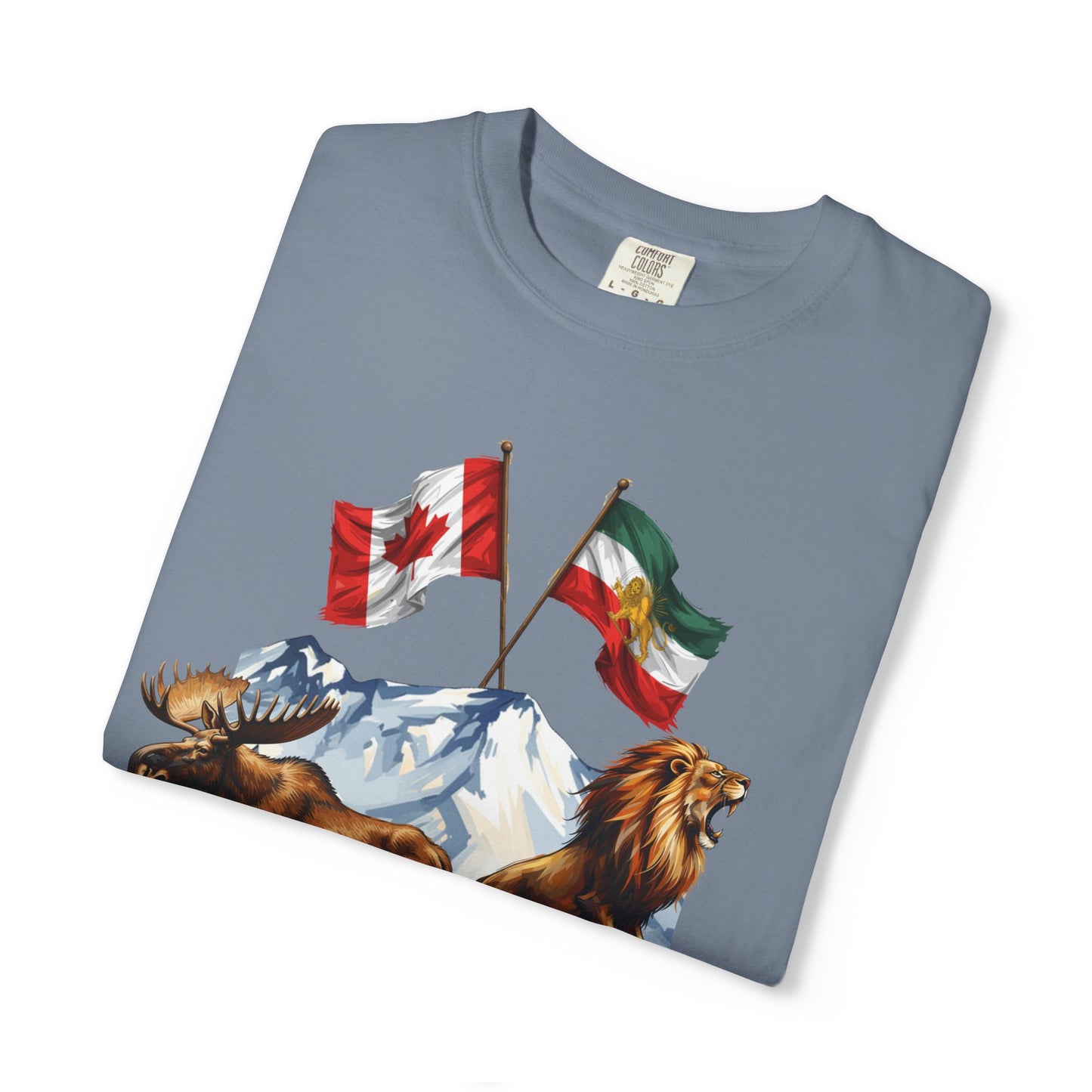 Canadian Flag x Lion and Sun Tee - Free Iran Solidarity T-Shirt