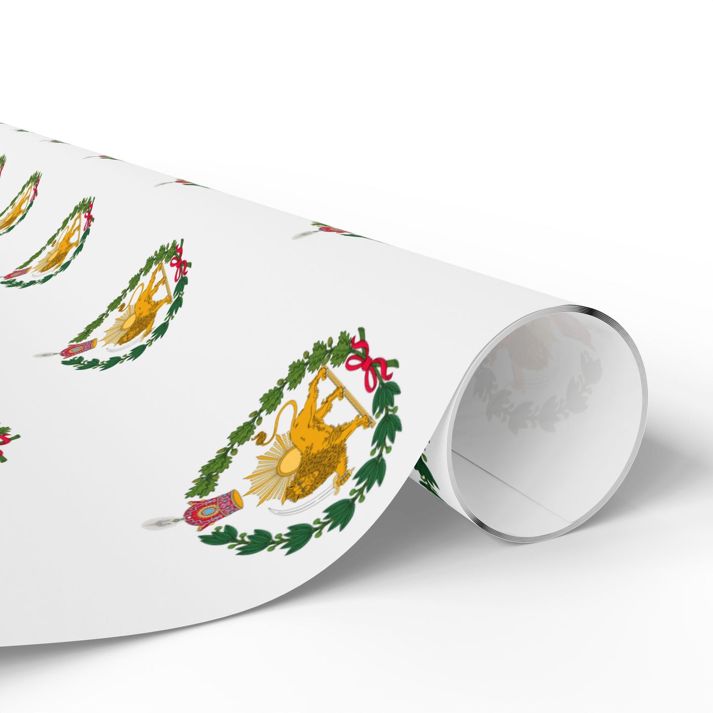 Iran Monarchy Lion & Sun Crest Pattern Wrapping Paper