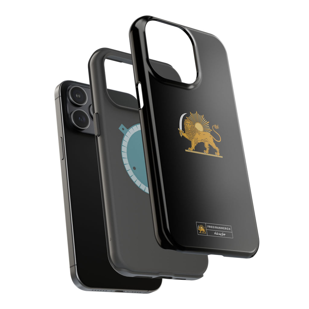 'JavidShah' Magnetic Impact-Resistant Case — Golden Lion and Sun Design
