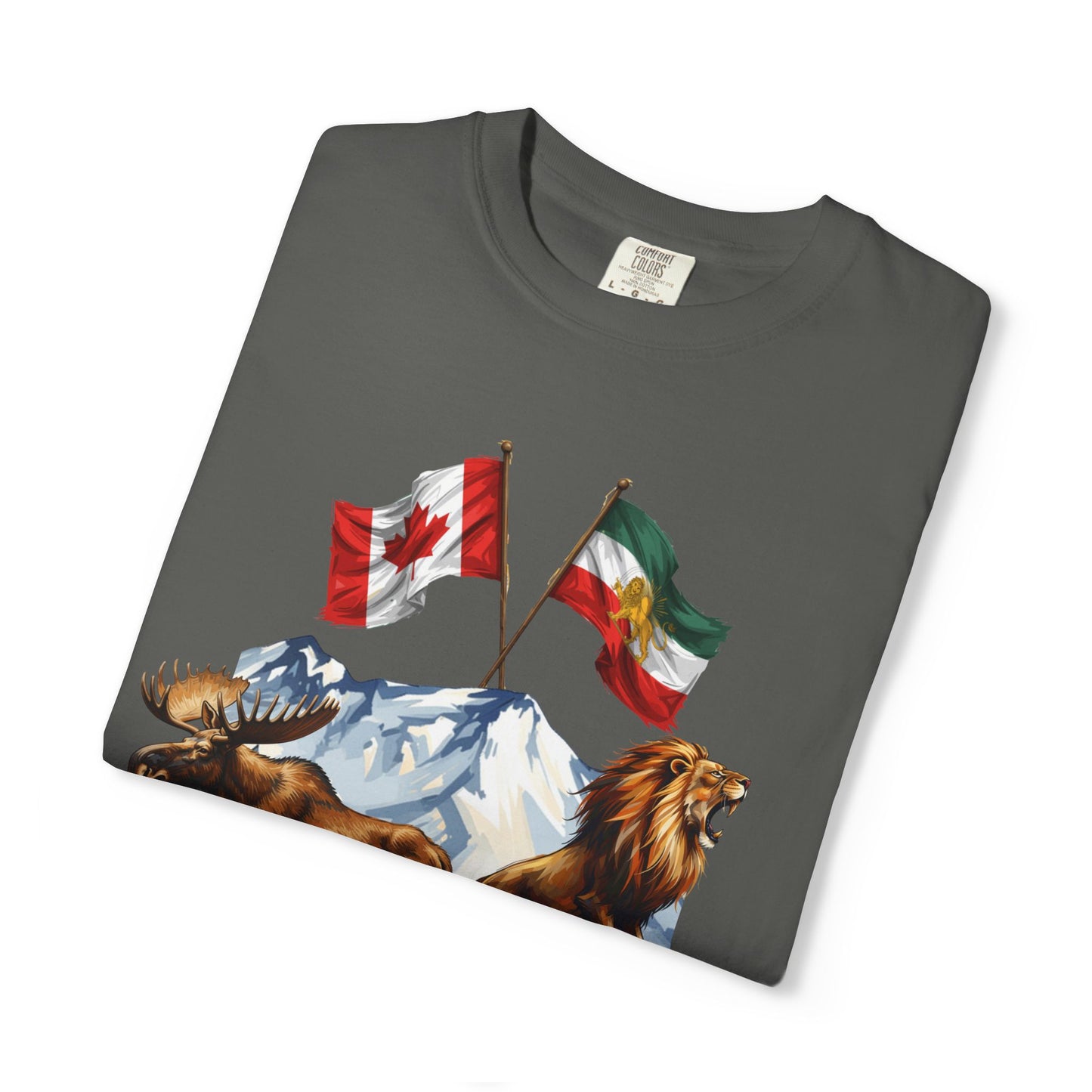 Canadian Flag x Lion and Sun Tee - Free Iran Solidarity T-Shirt