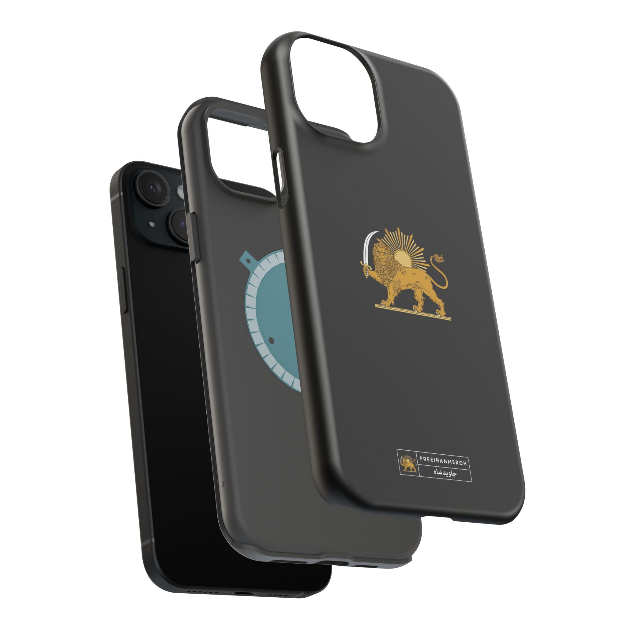 'JavidShah' Magnetic Impact-Resistant Case — Golden Lion and Sun Design