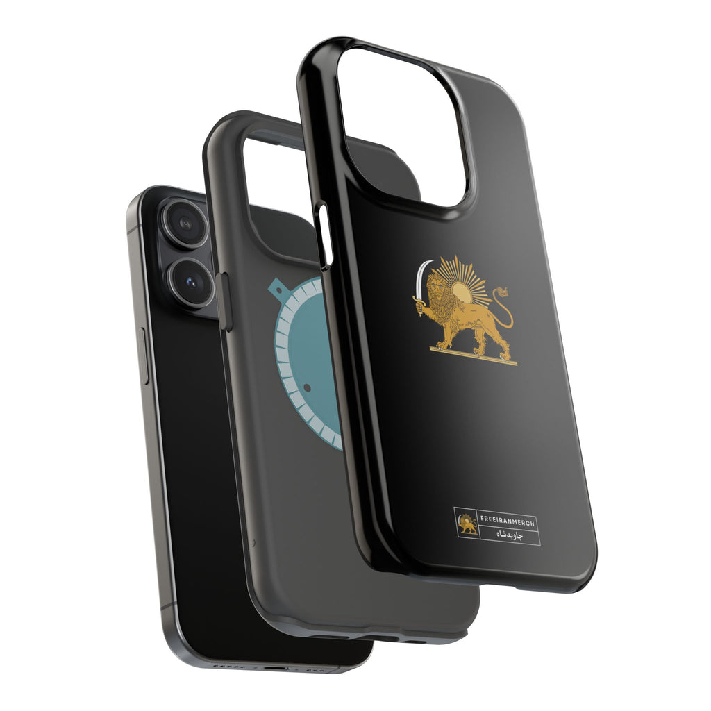 'JavidShah' Magnetic Impact-Resistant Case — Golden Lion and Sun Design