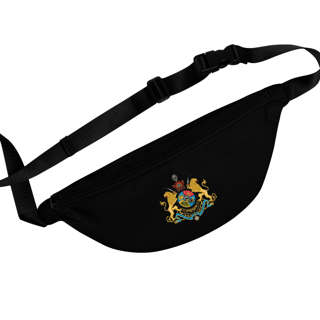 Pahlavi Iran Coat of Arms Fanny Pack — Imperial Mountain and Sun Design
