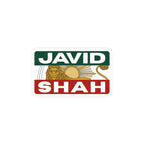 'JavidShah' Sticker — Retro Lion & Sun Decal (Laptop, Water Bottle)