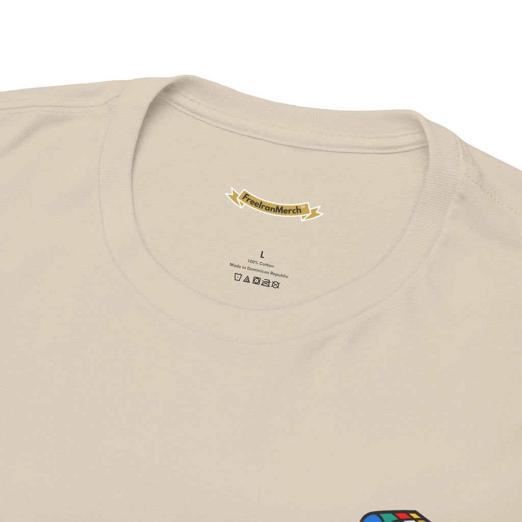 Iran Cute Chibi Style Collage Graphic Tee — Shah, Prince Reza Pahlavi & Iran Landmarks Travel T-Shirt