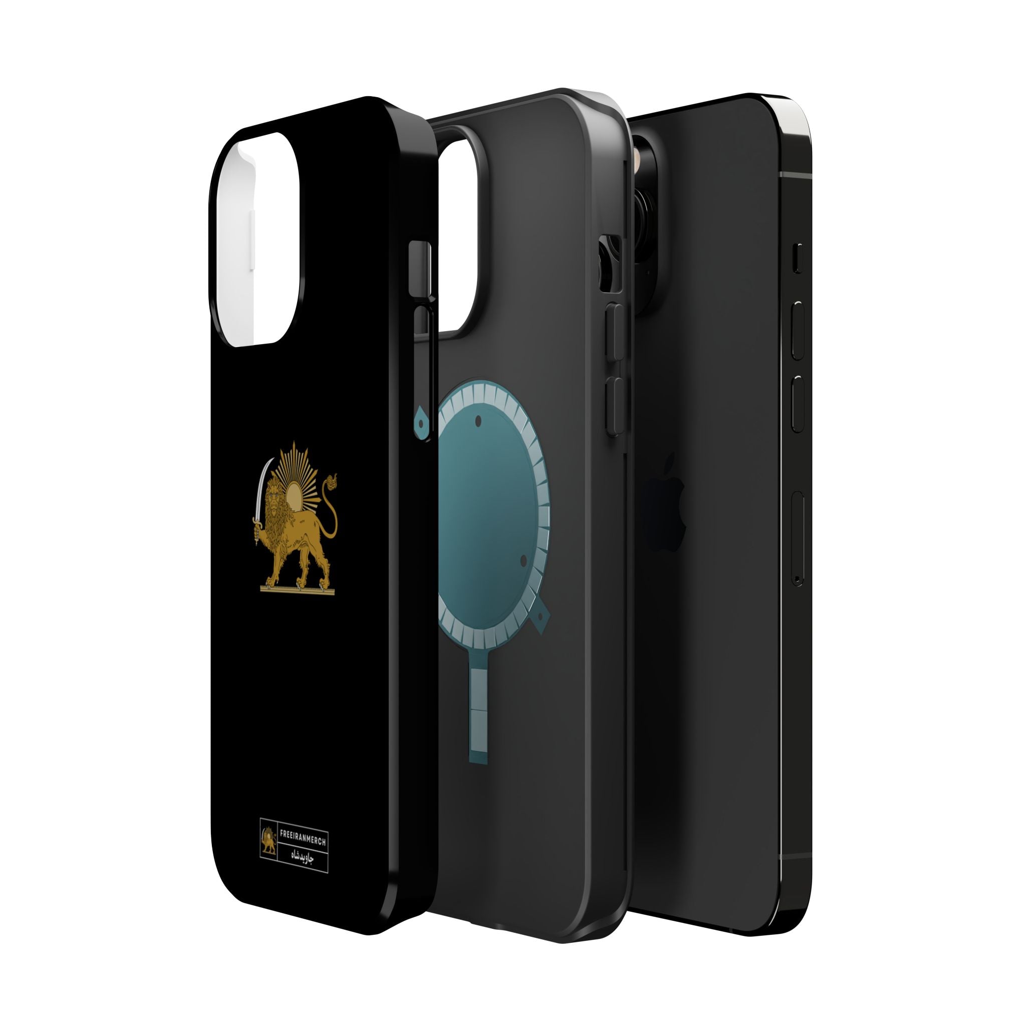 'JavidShah' Magnetic Impact-Resistant Case — Golden Lion and Sun Design
