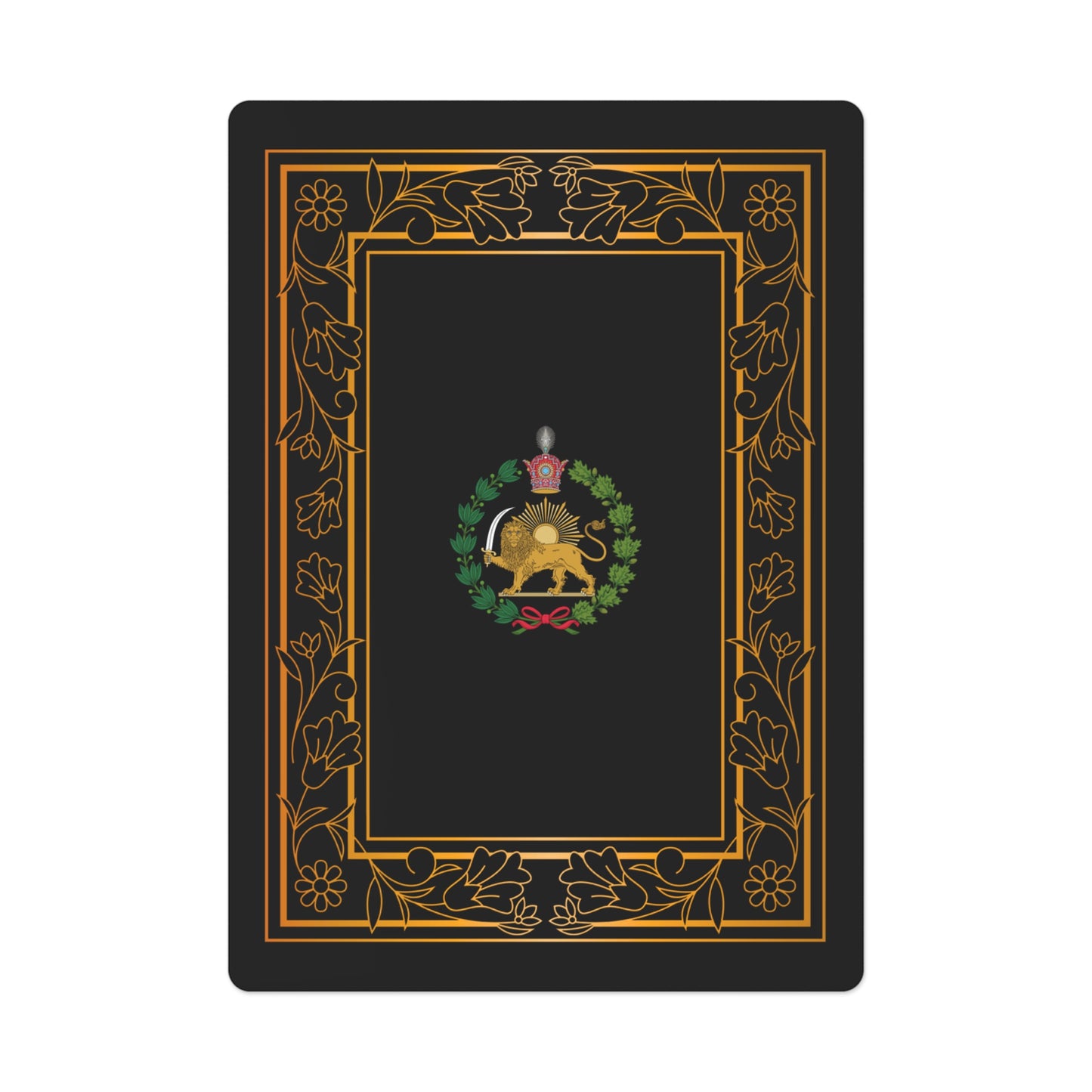 Black and Gold Iran Monarchy Royal Crest Design Poker Cards