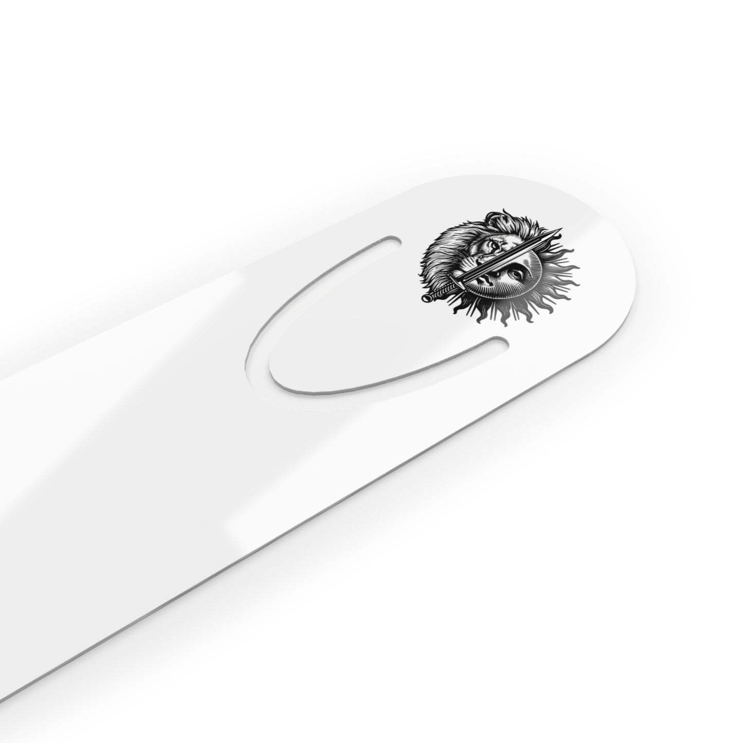 Lion & Sun Metal Bookmark — 'JavidShah' with Iran Monarchy flag design