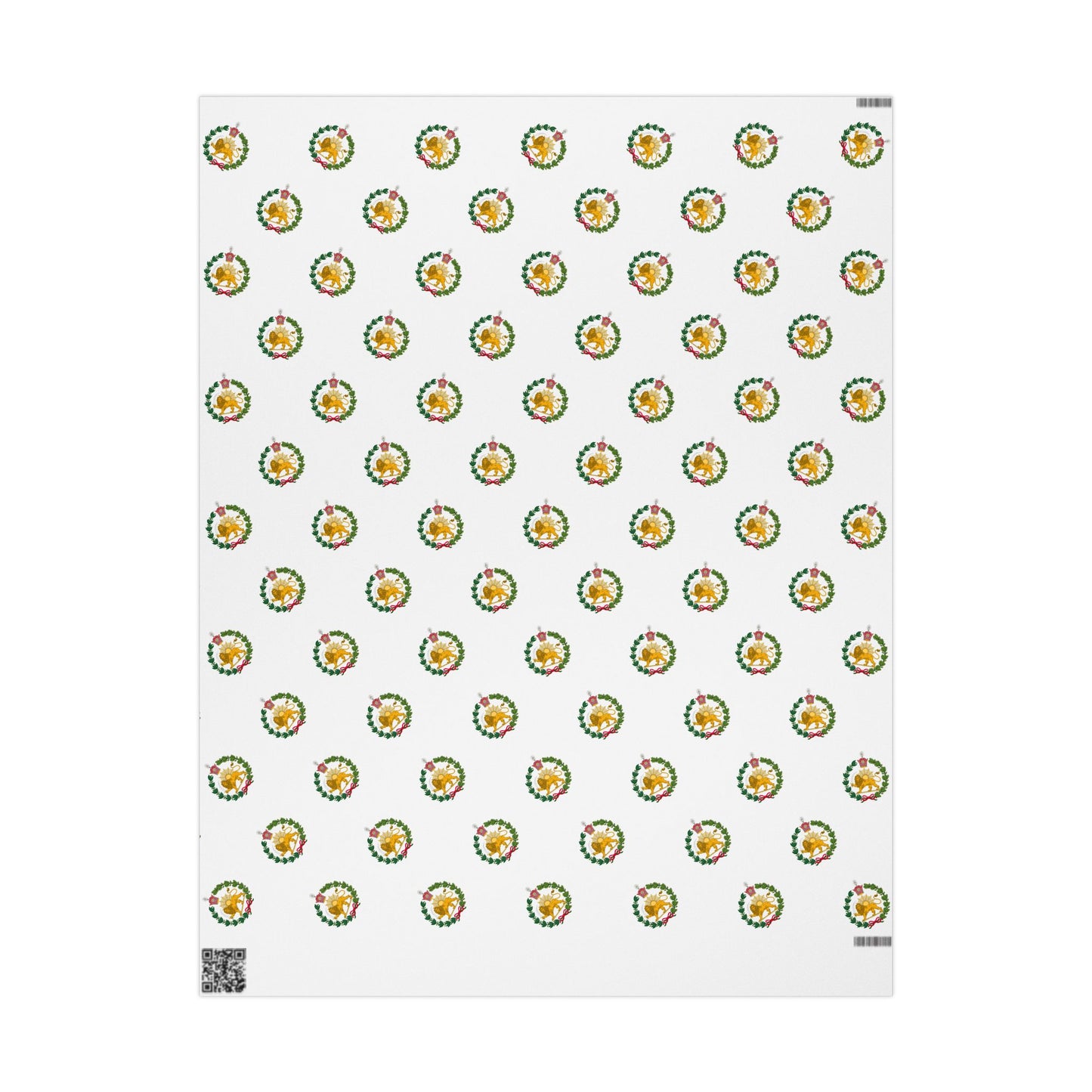 Iran Monarchy Lion & Sun Crest Pattern Wrapping Paper