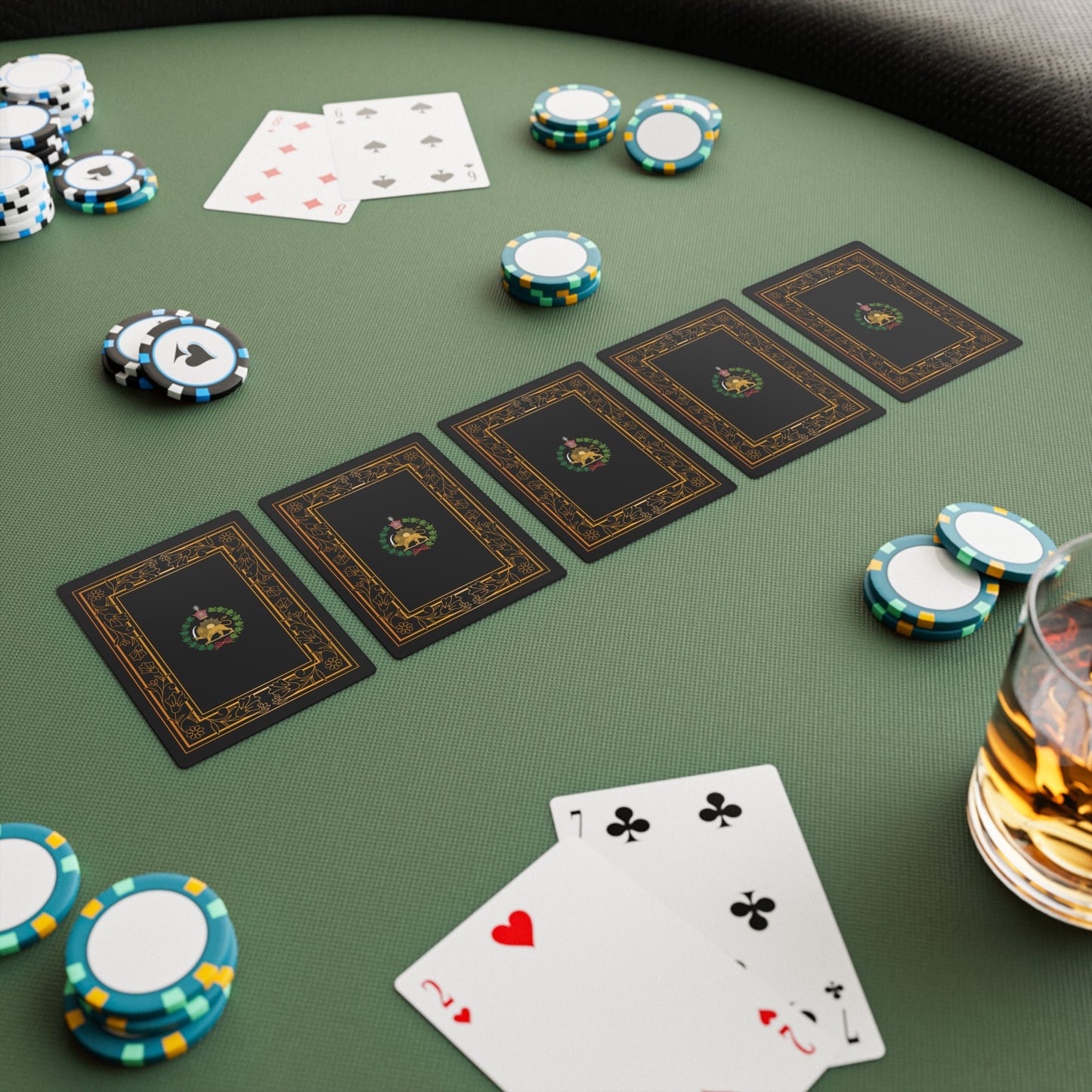Black and Gold Iran Monarchy Royal Crest Design Poker Cards