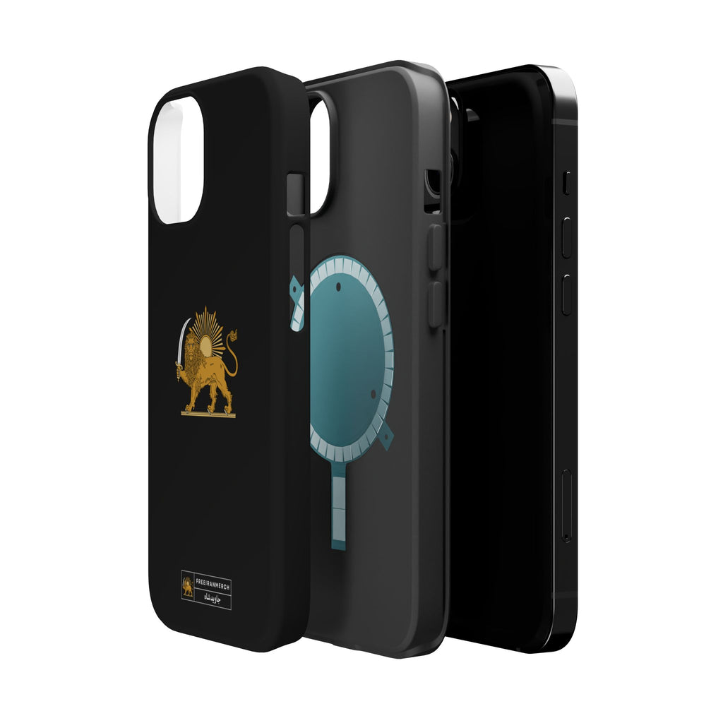 'JavidShah' Magnetic Impact-Resistant Case — Golden Lion and Sun Design
