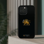 'JavidShah' Magnetic Impact-Resistant Case — Golden Lion and Sun Design
